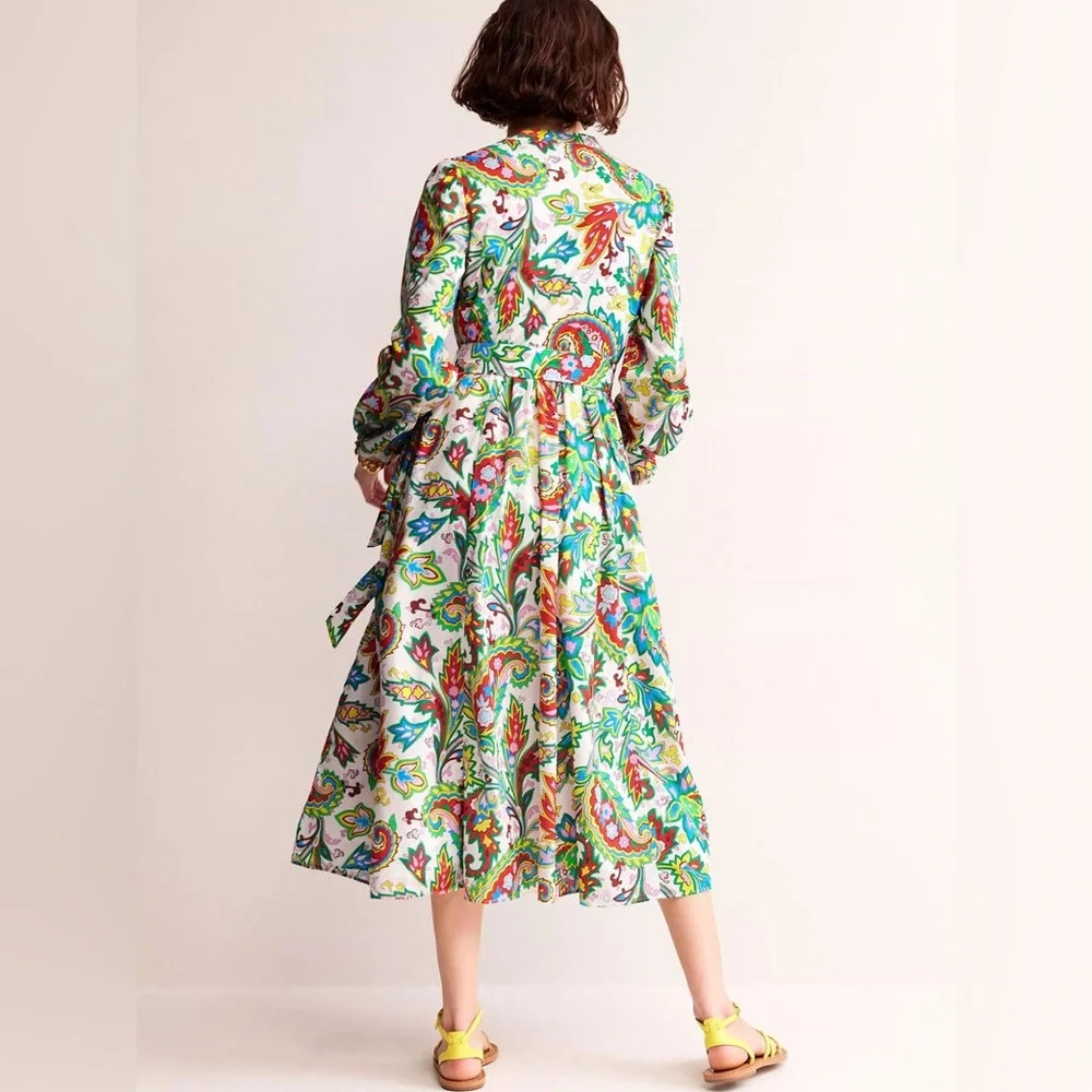 NWT Boden paisley Jen cotton midi dress - Picture 4 of 5